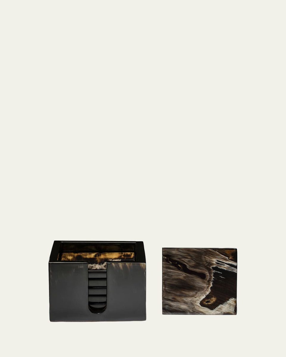 Horn Veneer Coasters, Set of 6
